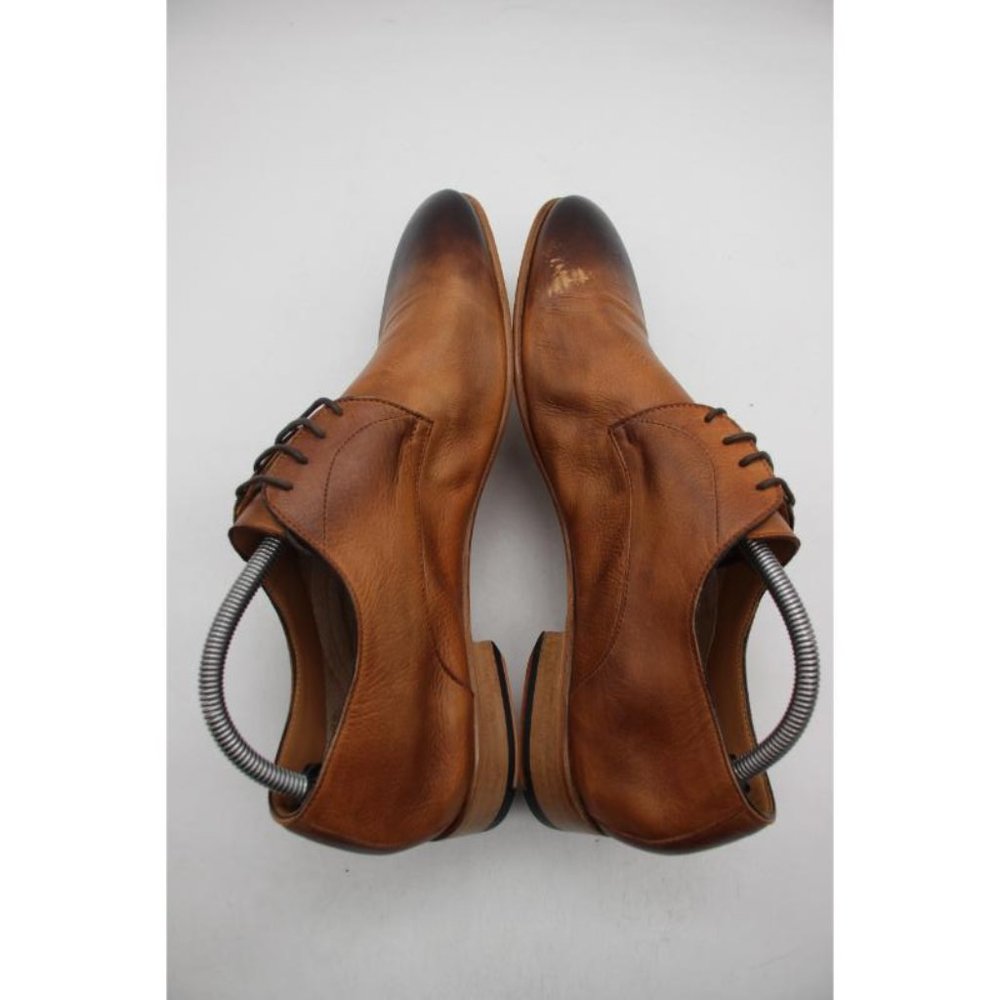 Ace Marks Plain Toe Men's 10 D Dress Shoes Brown Leather Handcrafted In Italy - Picture 6 of 12